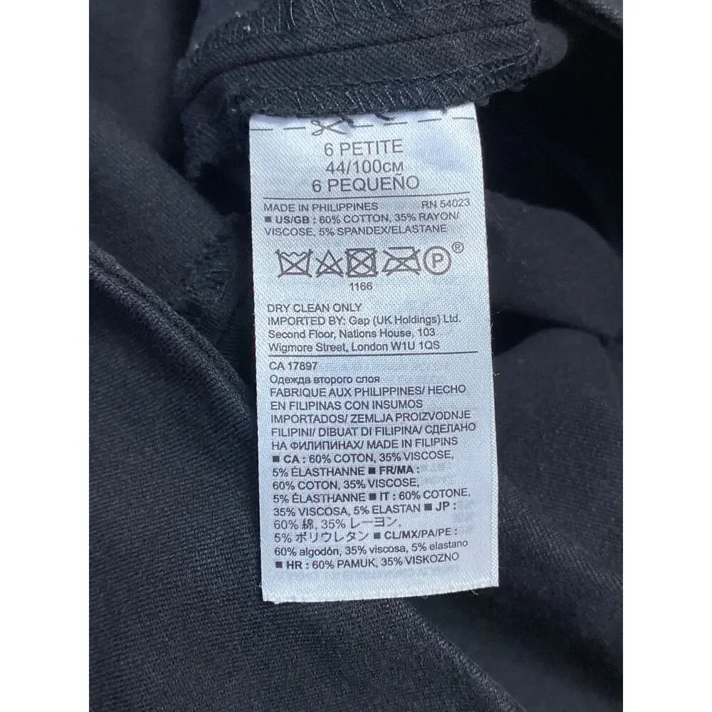 Banana Republic Women's Black High Waisted Zip Pencil Mini Skirt Size 6 Petite